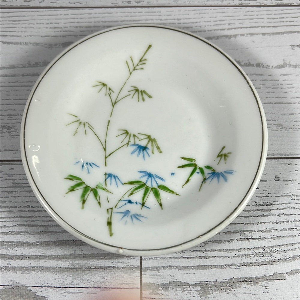 Vintage Mini Bamboo Design Porcelain Saucer - Made in Japan
